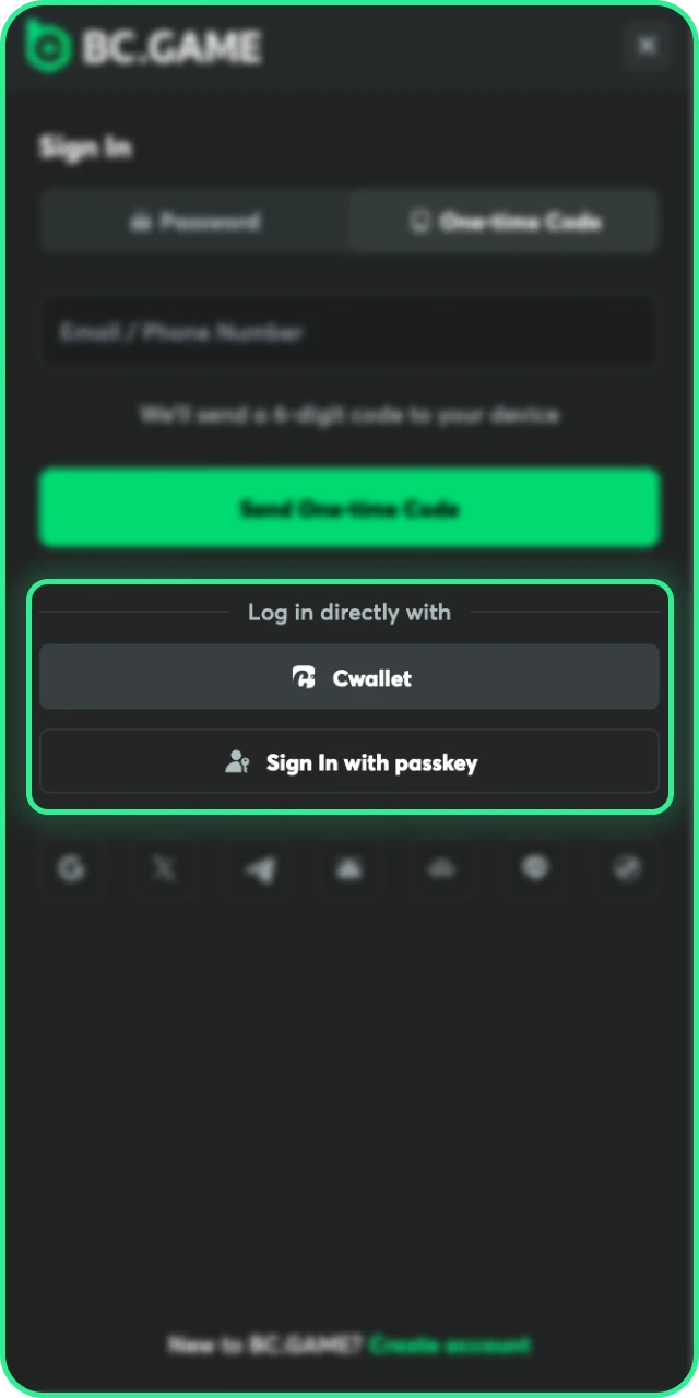 Log Into Your Account to access the BC Game Bonus section.