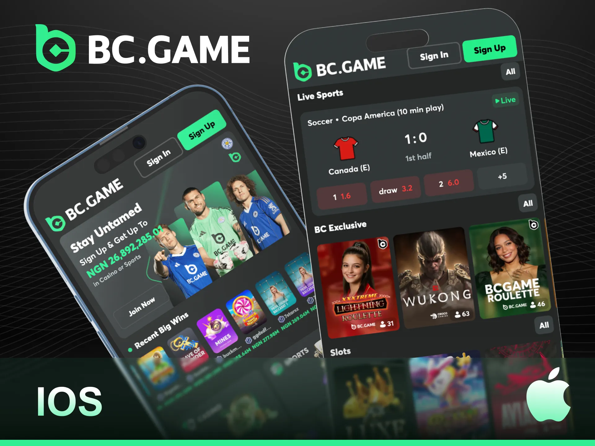 Get the BC Game App for iOS to enjoy premium mobile sports betting.