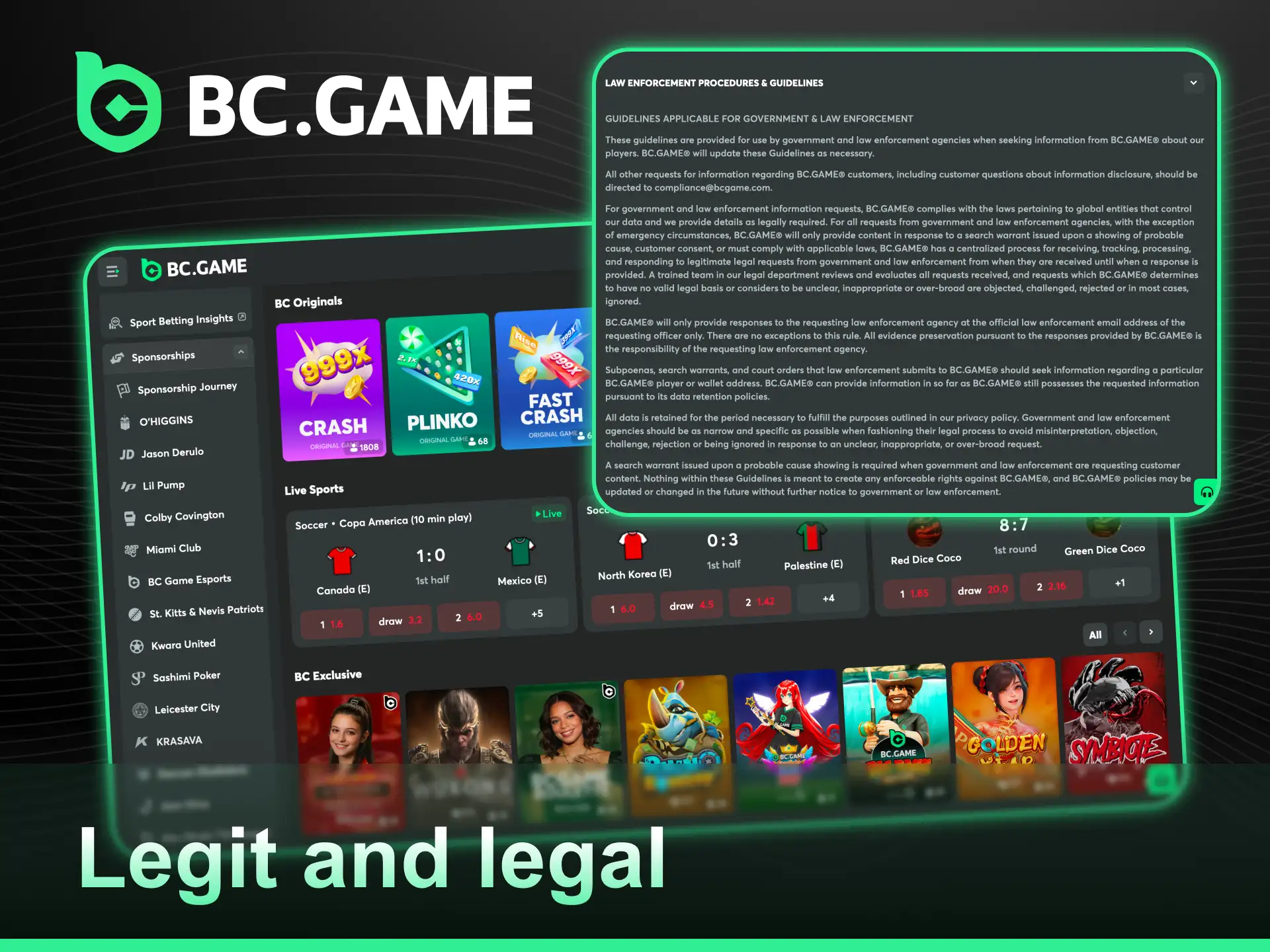 Verify why BC Game is a legit and legal operator for Nigerian players.