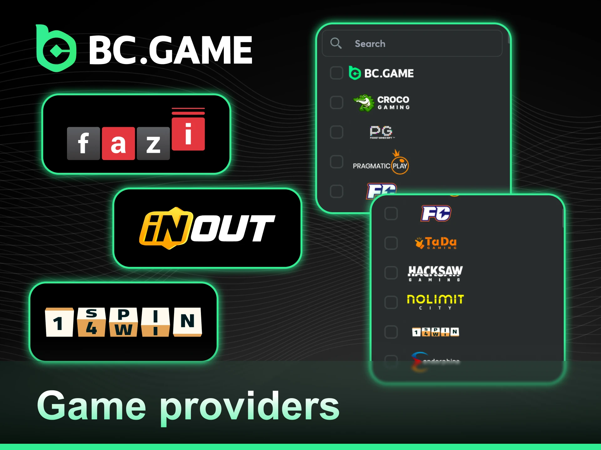 Discover world-class BC Game Game Providers and enjoy high-quality software.