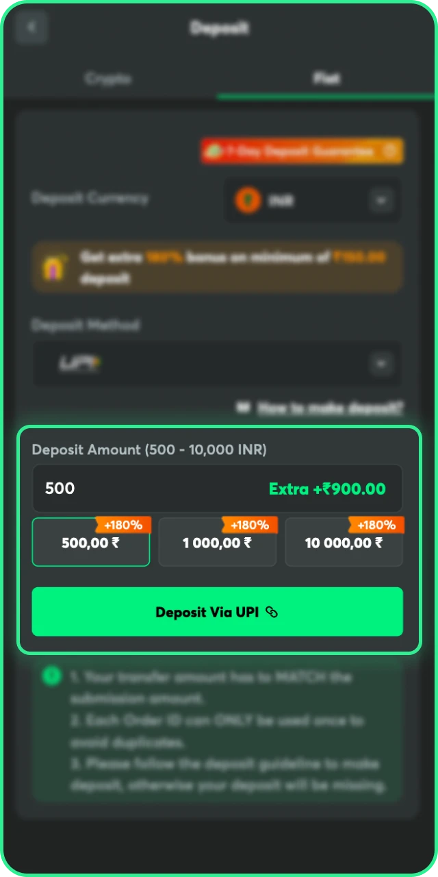 Make a Deposit to complete your BC Game deposit transaction.