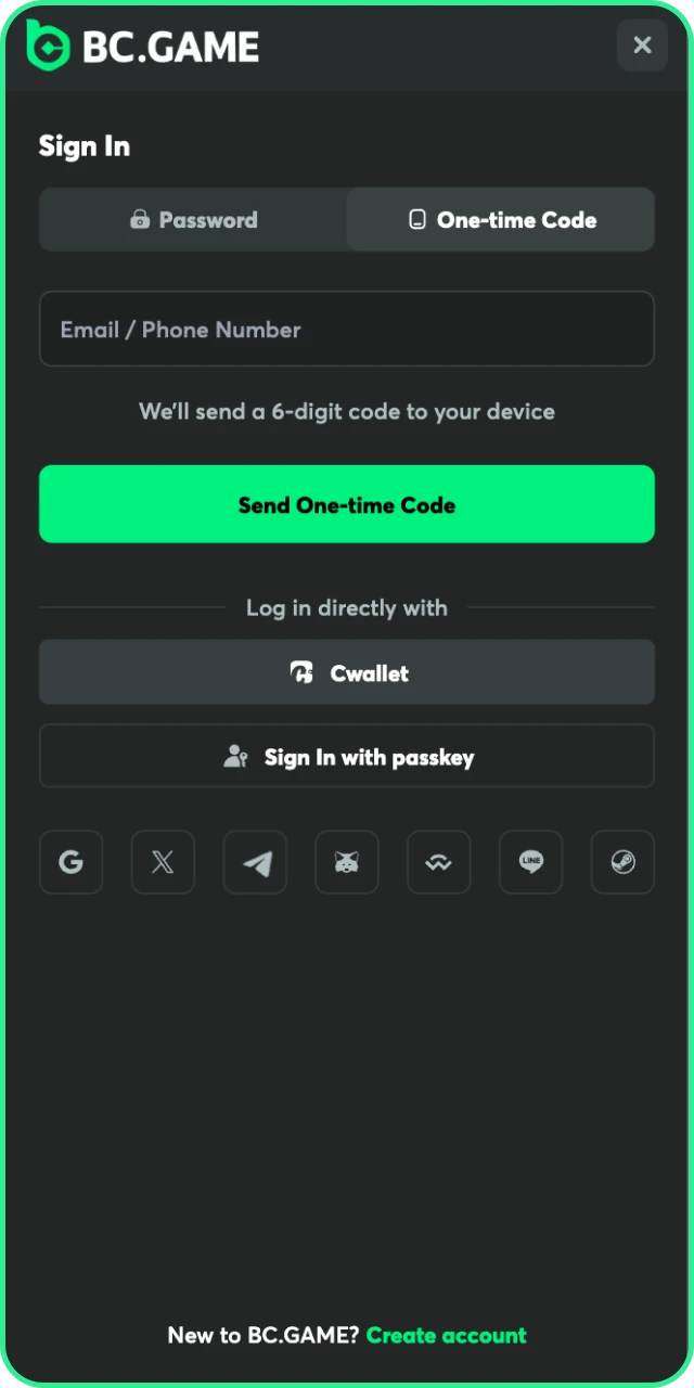 Log Into Your Account to manage your BC Game deposit.