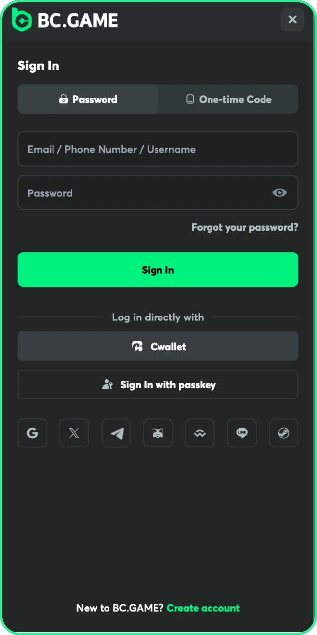 Log Into Your Account to initiate the BC Game withdrawal process.