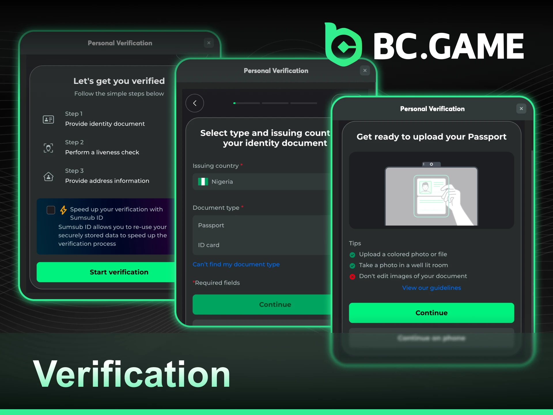 Complete the BC Game Verification Steps to ensure safe and fast payouts.