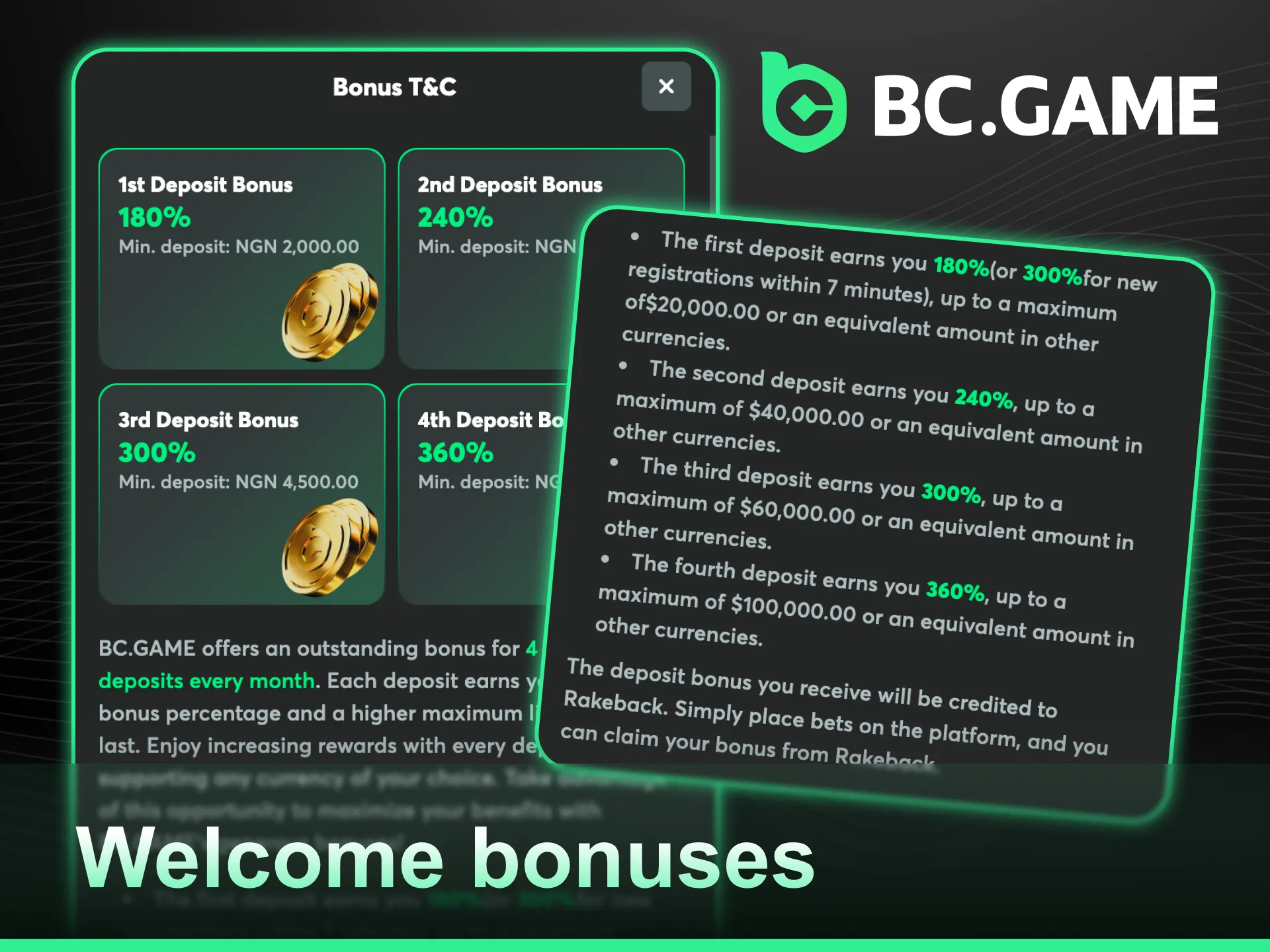 Claim generous Welcome Bonuses for New Users at BC Game Nigeria today.